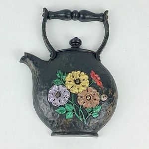 Vintage 1972 Homco Home Interiors Colorful Floral Teapot Wall Decor